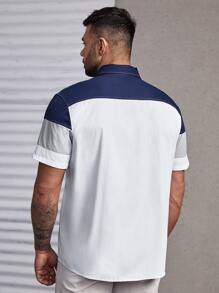 Manfinity Homme Áo sơ mi Nam Túi Nút phía trước Khối Màu Giải trí - Nhiều màu - Xem 2