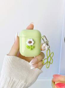 3D Flower Decor Case Compatible With AirPods - Green - View 2