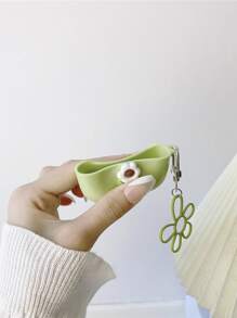 3D Flower Decor Case Compatible With AirPods - Green - View 5