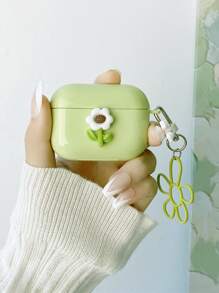 3D Flower Decor Case Compatible With AirPods - Green - View 6