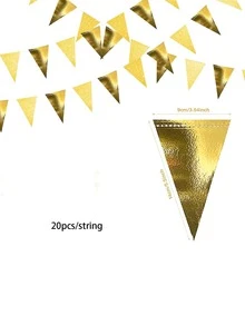 1入組三角形形狀橫幅 - 金色 - 查看 3