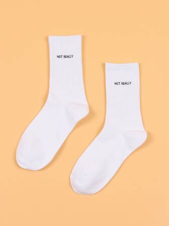Letter Graphic Crew Socks