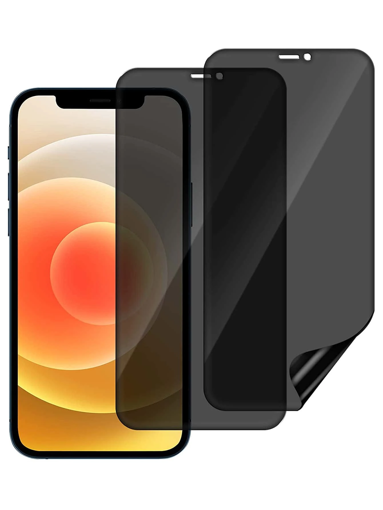 2sheets Tempered Privacy Screen Protector Compatible With iPhone15/15Plus/15Pro/15Promax - Black - View 1