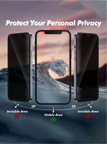 2sheets Tempered Privacy Screen Protector Compatible With iPhone15/15Plus/15Pro/15Promax - Black - View 4