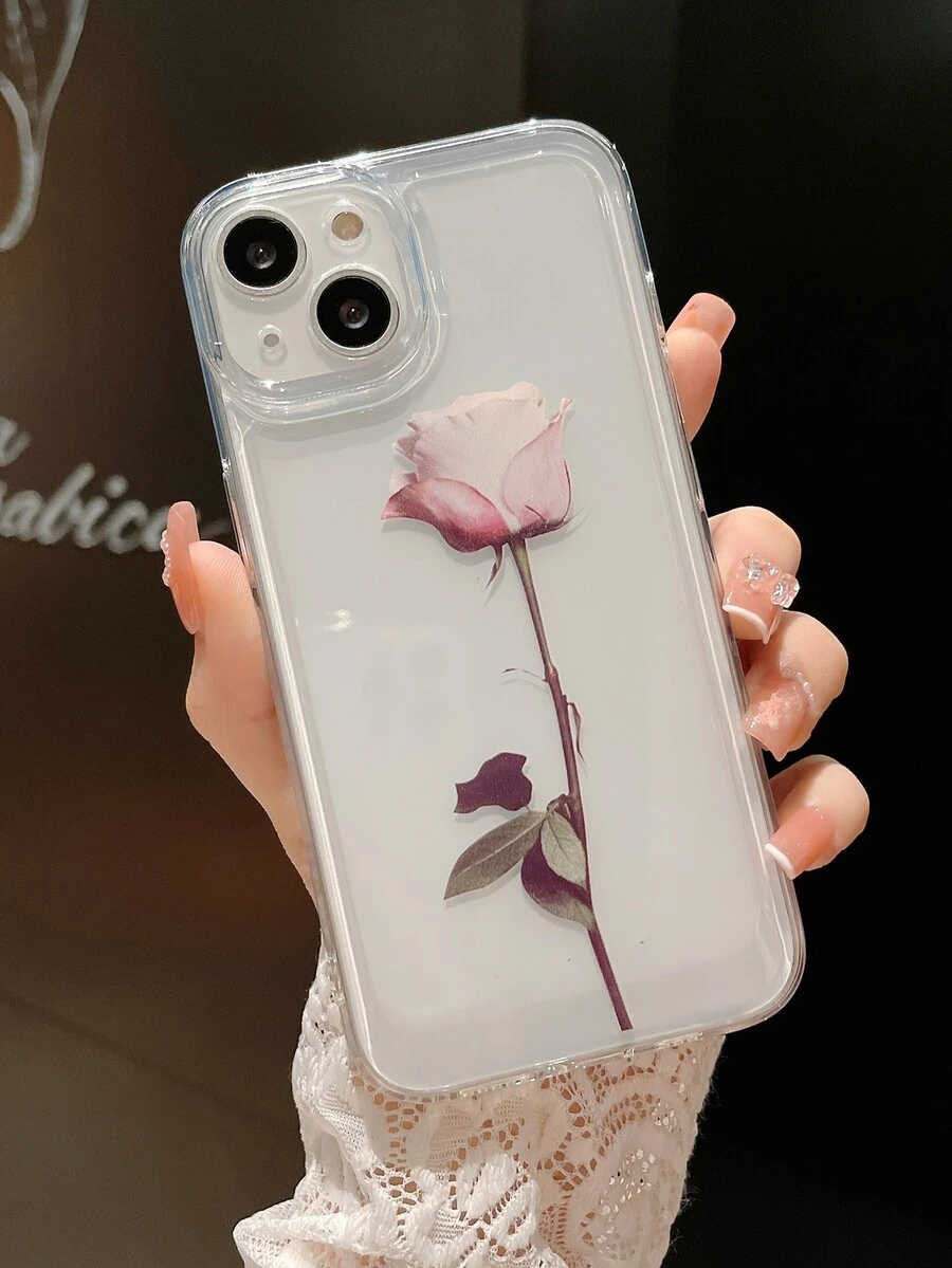 vỏ điện thoại trong suốt hình hoa hồng - Nhiều màu - Xem 1