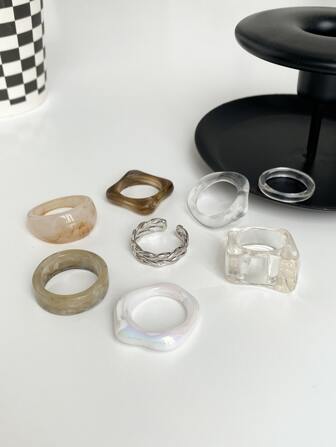8st Twist & Resin geometrisk formad ring