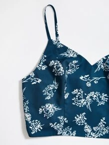 SHEIN Unity Floral Print Cami Top & Shorts - Blue - View 4