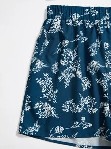 SHEIN Unity Floral Print Cami Top & Shorts - Blue - View 5