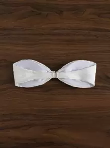 Swim Mod Summer Beach Textured Knot Tube Bikini Top