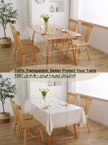 透明PVC長方形防水桌布適用於家庭餐廳 - 無色 - 查看 8
