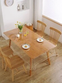 透明PVC長方形防水桌布適用於家庭餐廳 - 無色 - 查看 3