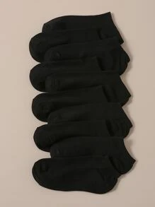 10對男士素色短襪 - 黑色 - 查看 2