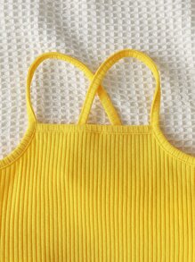 SHEIN Vintaside Kids Đứa bé gái Viền khăn tay Cami ngọn & In hoa Ditsy Nếp gấp cao eo Thắt lưng Váy - Nhiều màu - Xem 5