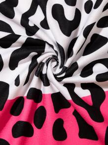 1入組豹紋印花沙灘巾 - 玫紅色 - 查看 4