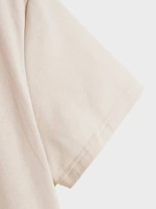 ROMWE MEN Anime Men Floral Print Tee - Beige - View 4