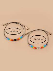 2 piezas Pulsera LGBT piedra & con diseño de cuenta - Multicolor - Ver 3