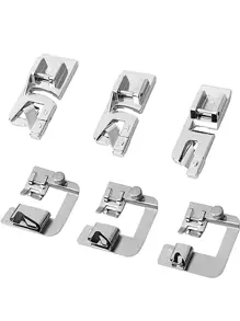 6pcs Stainless Steel Presser Foot - Silver - View 1