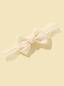 1入組嬰兒蝴蝶結裝飾髮箍 - 米色 - 查看 1