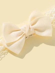 1入組嬰兒蝴蝶結裝飾髮箍 - 米色 - 查看 2