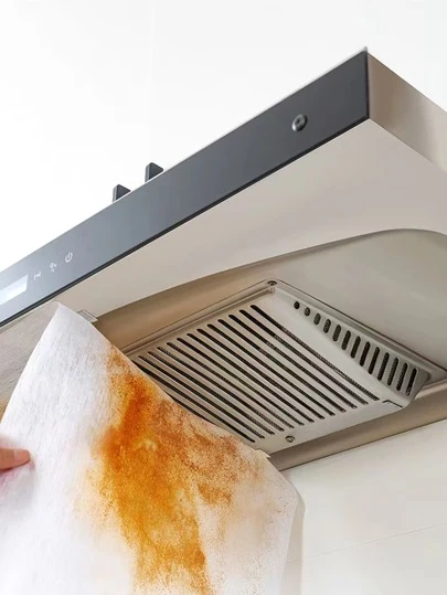12入組素色抽油煙機濾紙廚房用白色滌綸抽油煙機防油膜
