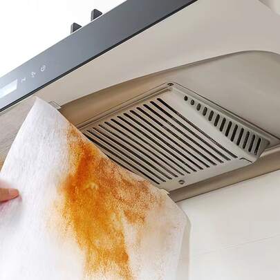 12入組素色抽油煙機濾紙廚房用白色滌綸抽油煙機防油膜