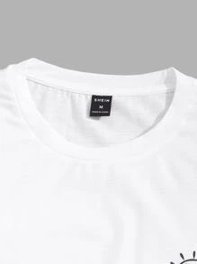 Manfinity VCAY Bộ hai mảnh Nam Dây kéo Túi Hoạt hình Sọc Giải trí - Xanh và trắng - Xem 3