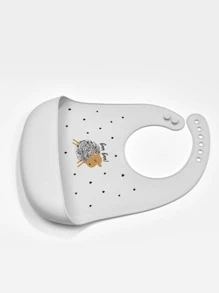 Baby Cartoon Sheep Print Bib - Light Grey - View 2