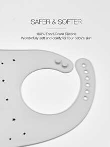 Baby Cartoon Sheep Print Bib - Light Grey - View 6