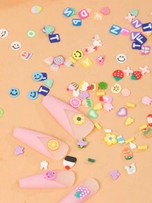 美甲裝飾軟黏土水果設計 12 格套裝附貼紙