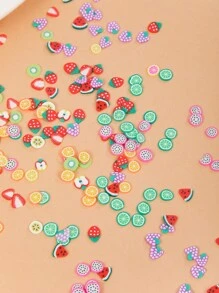 美甲裝飾軟黏土水果設計 12 格套裝附貼紙