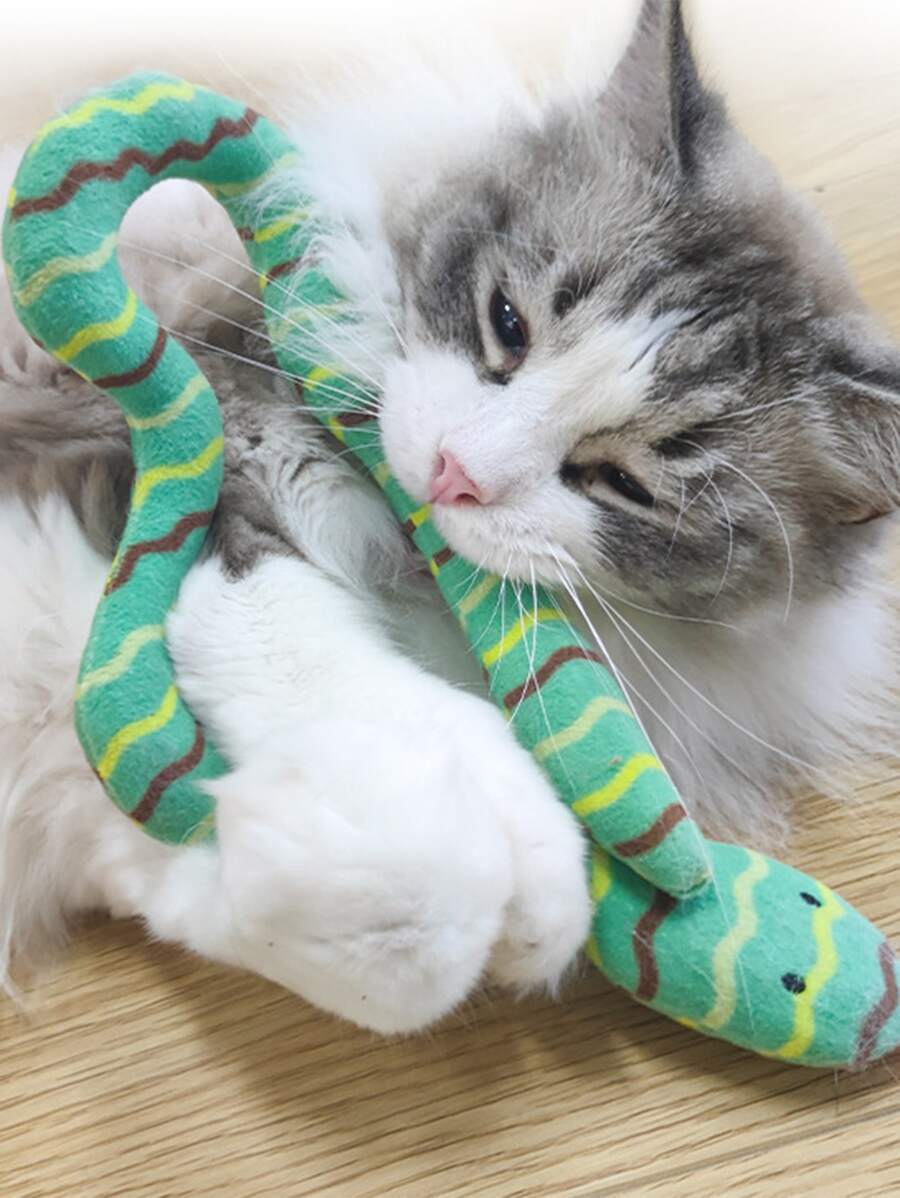 1 pieza de juguete para gato con forma de serpiente para juego interactivo y compañía - Verde - Ver 1