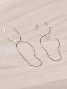 Nooxian Bộ 2 Bông Tai Đơn Giản - Bạc - Xem 7