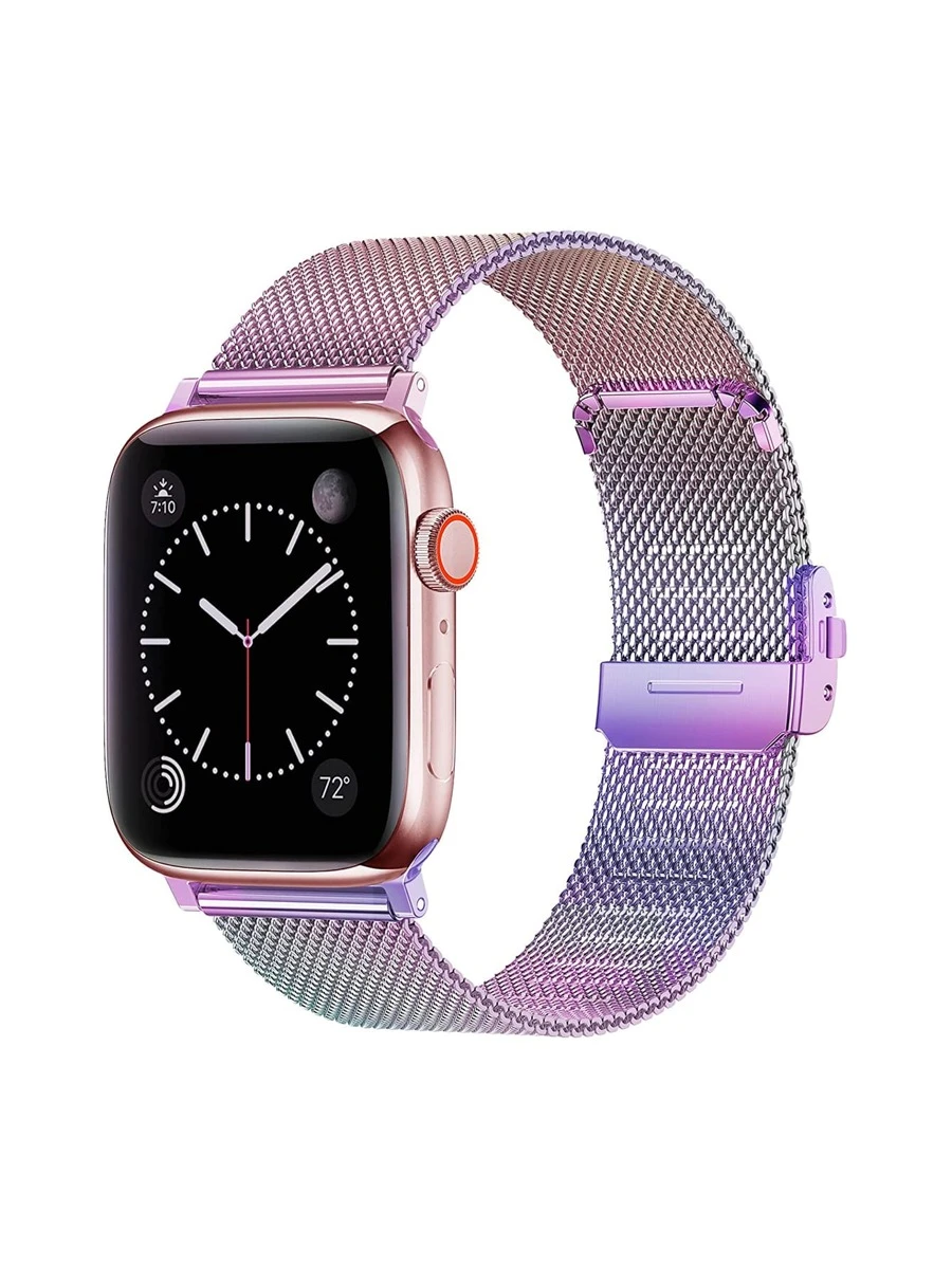 漸變色可調節網眼米蘭式按扣錶帶兼容Apple Watch - 彩色 - 查看 1