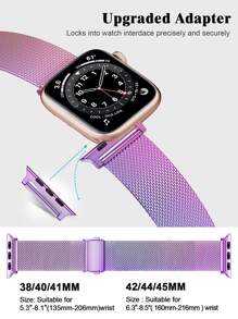 漸變色可調節網眼米蘭式按扣錶帶兼容Apple Watch - 彩色 - 查看 4