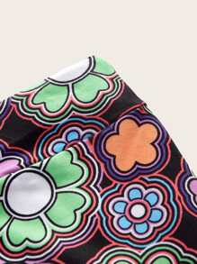 SHEIN VCAY Plus Floral Print Flare Leg Pants
