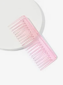 乾濕兩用寬齒梳1入組中號塑料新奇閃光長方形透明防滑髮刷適用於梳妝台、浴室、梳妝台和工作檯面適用於捲髮、長發、濕髮女士妻子姐妹青少年女朋友