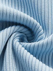 SHEIN MOD Camiseta fruncido escote corazón ribete en forma de lechuga - Celeste - Ver 4