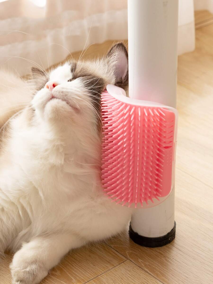 1pc Wall Corner Cat Massage Brush, Cat Self Groomer, Cat Wall Scratcher