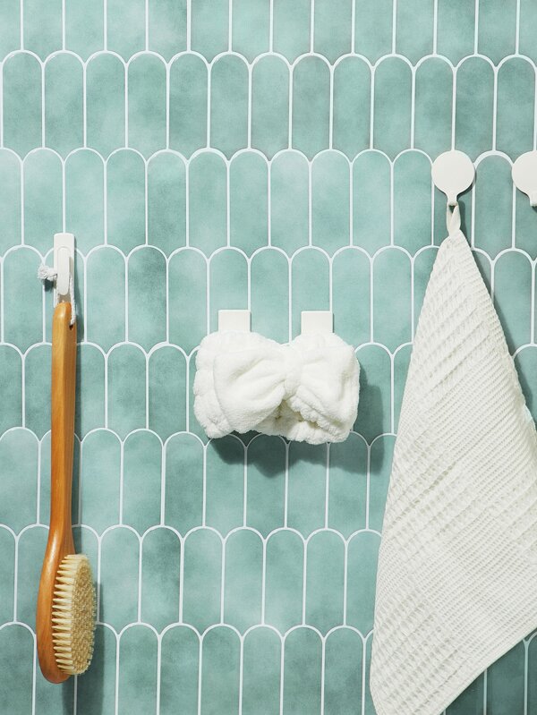 SHEIN Basic living 3D Textured Wall Panels DIY Tiles Kitchen Bathroom