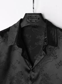 Manfinity Homme 男士花卉圖案提花襯衫