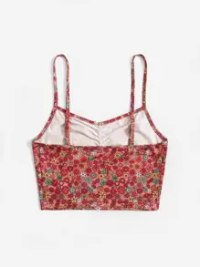 SHEIN Teen Girls Ditsy Floral Ruched Bust Cami Top - Multicolor - View 2