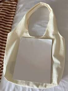 Túi Xách tay Nữ Hoạt hình Lá thư Đôi tay cầm Sẵn sàng - Màu be - Xem 6