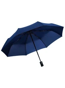 1pc Solid Color Windproof & Waterproof Folding Automatic Travel Umbrella,Spring Summer Picks,Brides Maid Gifts,Room,Bedroom Decor,Beach,Travel,For Men,For Women,Vacation - Navy Blue - View 2