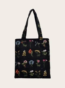 حقيبة يد مزخرفة بطرز الورود ذات طراز قديم ، حقيبة يد كاجوال/يومية للنساء