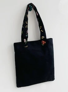 حقيبة يد مزخرفة بطرز الورود ذات طراز قديم ، حقيبة يد كاجوال/يومية للنساء