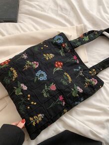 حقيبة يد مزخرفة بطرز الورود ذات طراز قديم ، حقيبة يد كاجوال/يومية للنساء