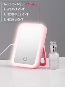 1 pieza Espejo de maquillaje con Luz - Blanco - Ver 5