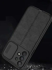 Push Window Design Faux Leather Case Compatible With Galaxy S23 Ultra,Galaxy A14,Galaxy A52 - Black - View 4