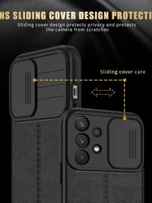 Push Window Design Faux Leather Case Compatible With Galaxy S23 Ultra,Galaxy A14,Galaxy A52 - Black - View 5