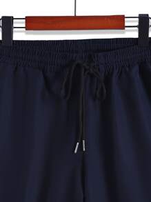 Manfinity RSRT Men Solid Lapel Neck Shirt & Shorts Without Tee - Navy Blue - View 4
